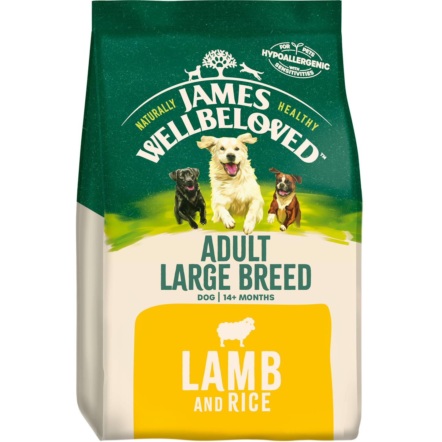 Adult Hundetrockenfutter mit Lamm & Reis große Rassen