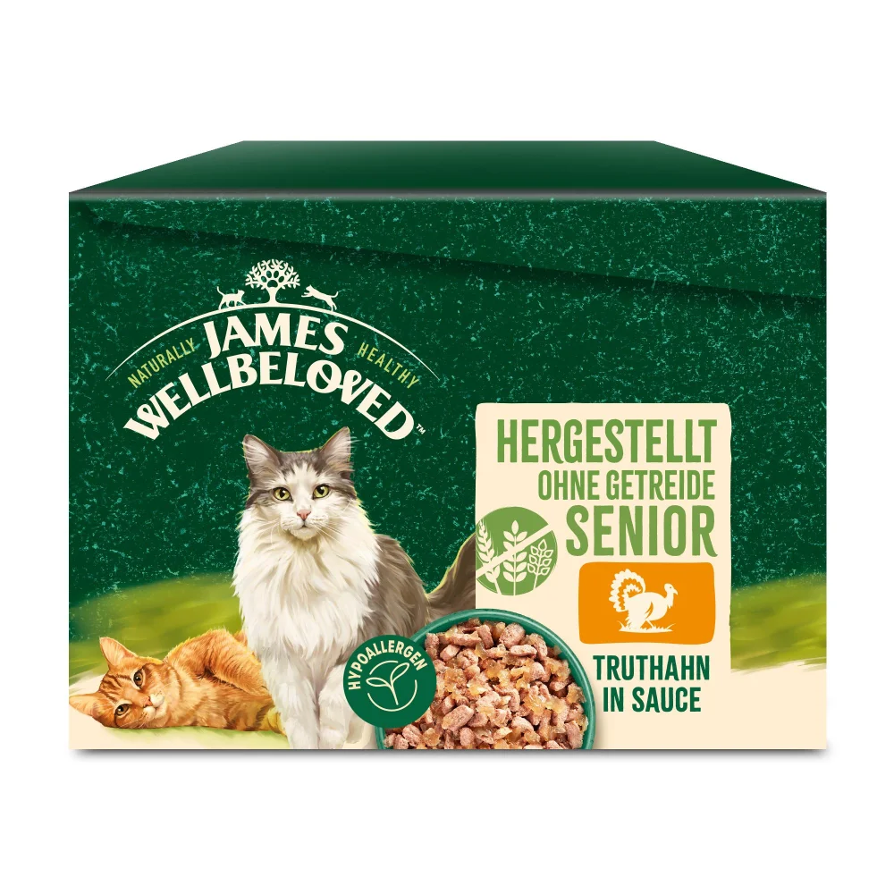 Senior Katze Nass ohne Getreide Truthahn in Sauce - 12x85g Portionsbeutel Image 1