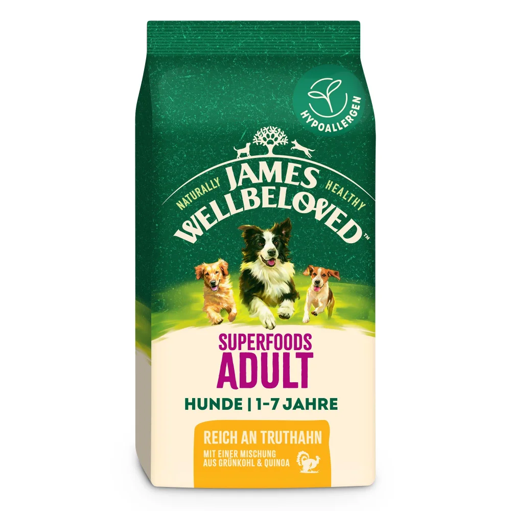 Superfoods Adult Hund Trocken reich an Truthahn mit einer Mischung aus Grünkohl & Quinoa 1,5kg Image 1