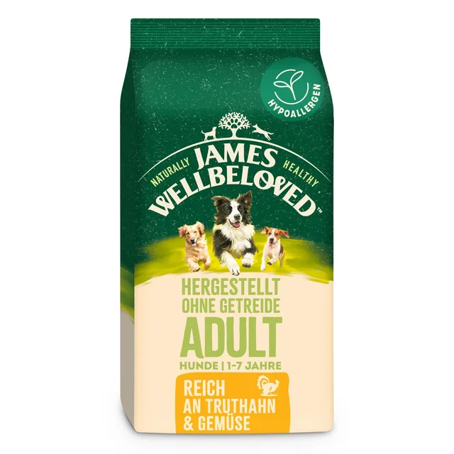 Adult Hund Trocken ohne Getreide reich an Truthahn & Gemüse