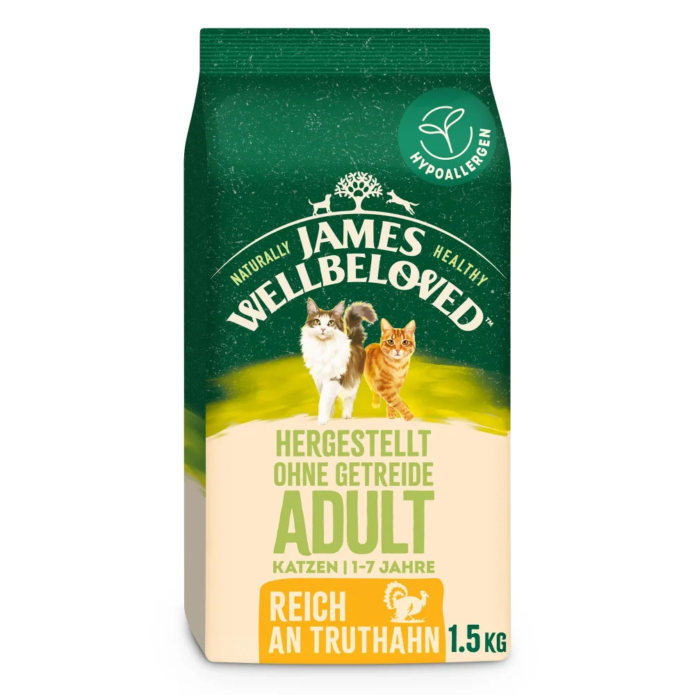 Adult Katze Trocken ohne Getreide reich an Truthahn 1,5kg Image 1