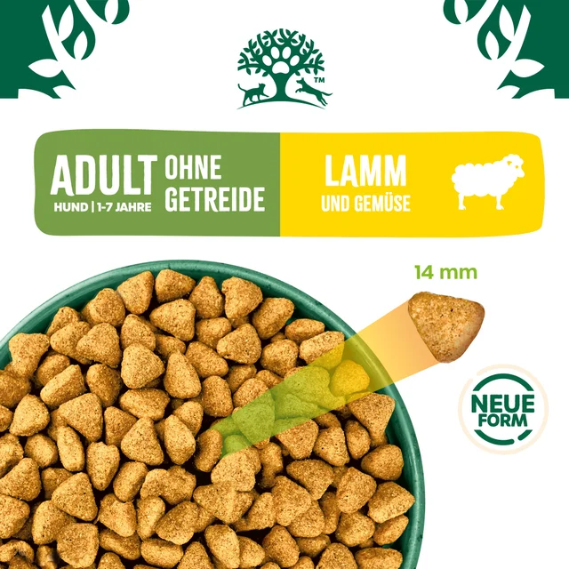 Adult Hundetrockenfutter ohne Getreide Lamm & Gemüse